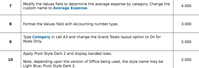 7 Modify the Values field to determine the average expense by