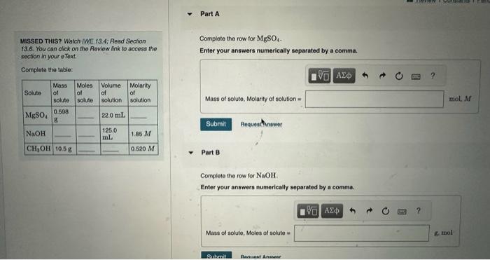  MSSED THIS? Watch IWE 13.4: Read Section Complete the row for