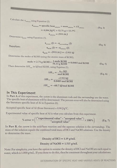 DETERMINATION OF AH.. FOR THE REACTION OF NaOH AND HCI Trial 1