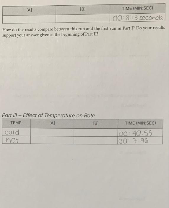 help with question and data pls [A] [B] TIME (MIN:SEC) 00:8:13 seconds