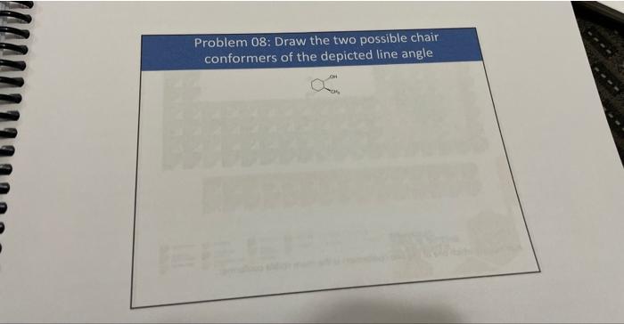 in a staggered conformation Problem 08: Draw the two possible chair conformers