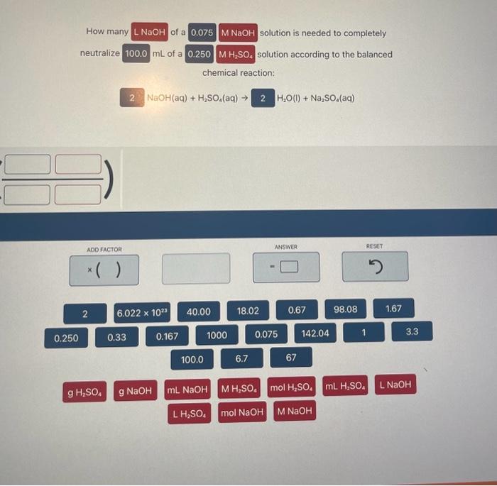 needed to completely neutralize mL of a solution according to the balanced