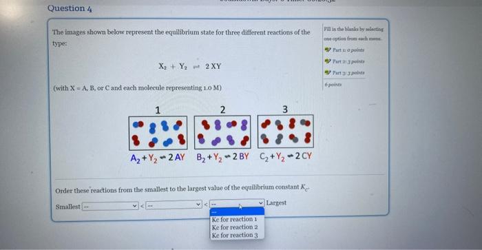 three different reactions of the Fill in the blanke by wherlng type: