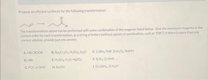 Propose an efficient synthesis for the following transformation: The transformations above