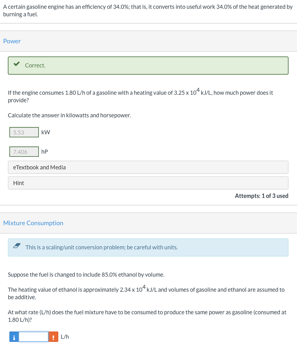 Need help with the last question! A certain gasoline engine has an