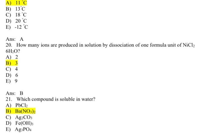  A) 11C B) 13C C) 18C D) 20 C E) -12