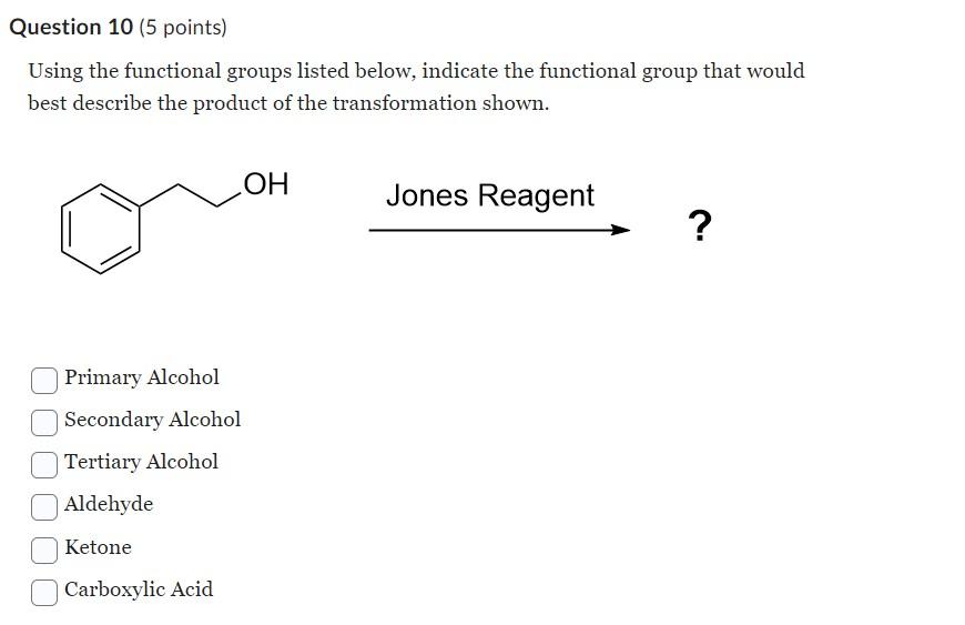  Using the functional groups listed below, indicate the functional group that