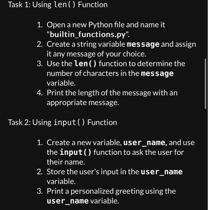 plz do in Idle sk 1: Using len ( ) Function 1.