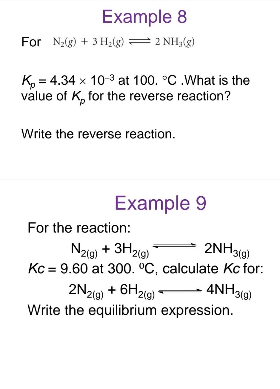 example 5 and 6 are about Calculate the Equilibrium Constant and
