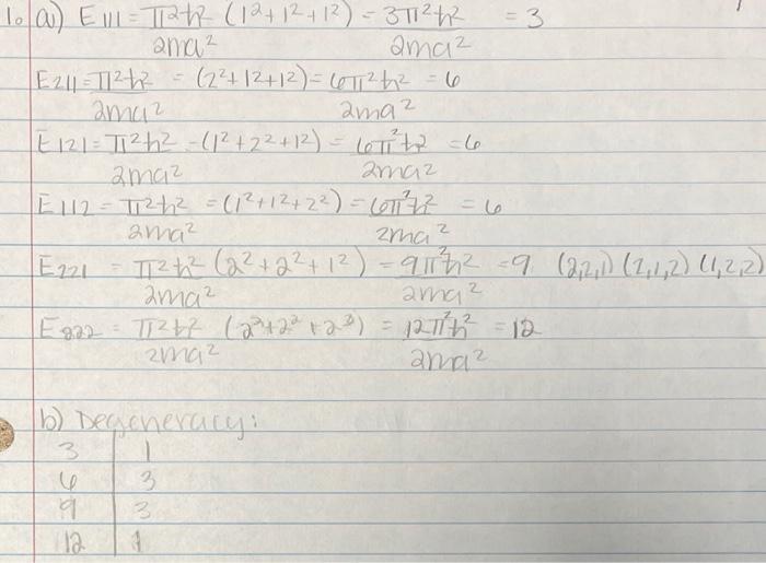 find the quantum numbers (nx, ny,and nz) in a cubic quantum box