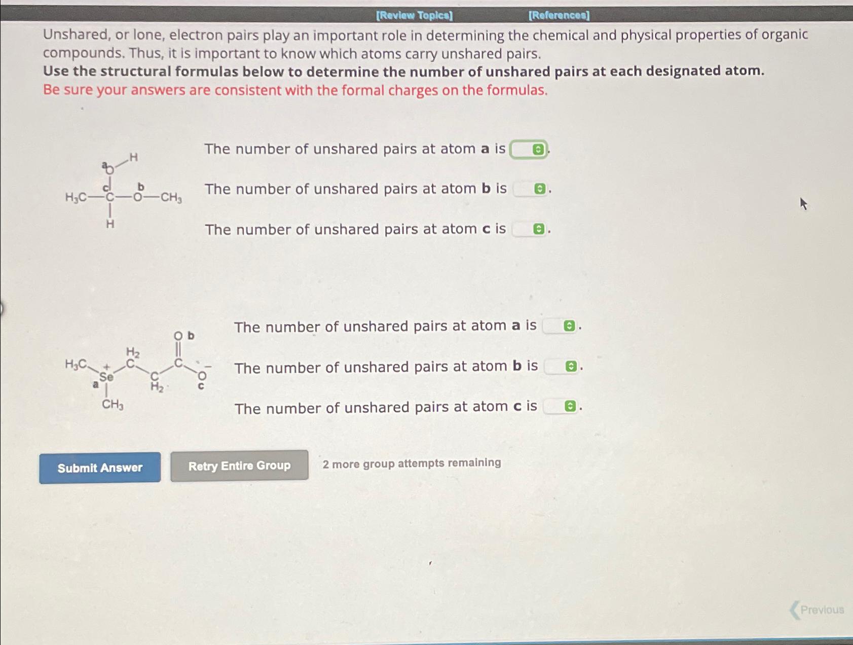  [Review Topice] [Roferences] Unshared, or lone, electron pairs play an important
