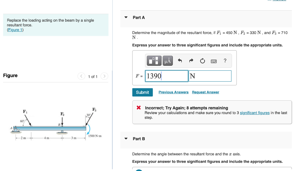  Part A Replace the loading acting on the beam by a