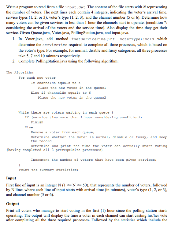 as the sample output below in the question. Chapter stack & queue.
