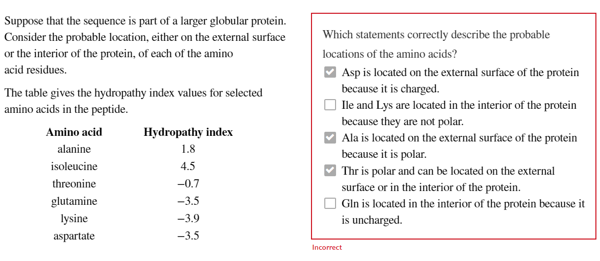 understand the questions that are marked wrong since I got them incorrect.