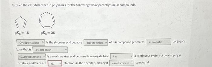 please help. ochem2. not choices 4 or 6 Explain the vast difference