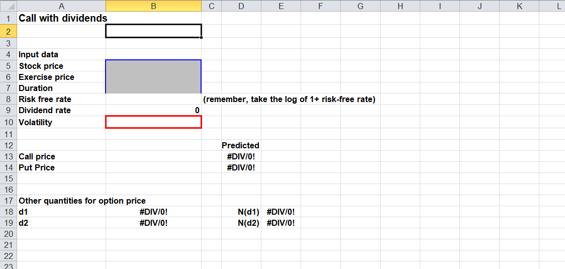 Current stock price 33 Option exercise price 30 Annual dividend rate 0%