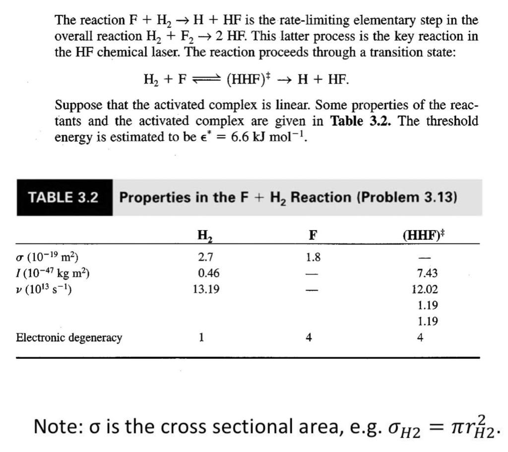Need the calculation process and the final answer. The reaction F +