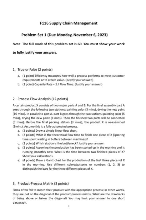  Problem Set 1 (Due Monday, November 6, 2023) Note: The full