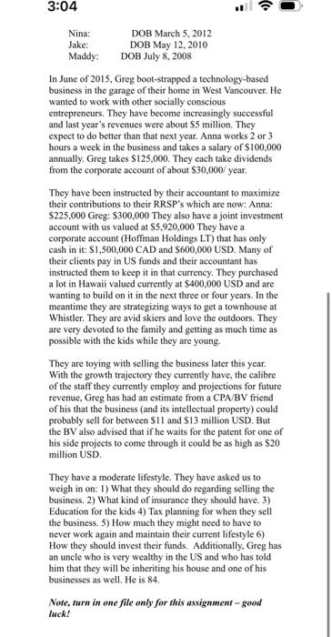 a case study for you to complete covering a portion of the