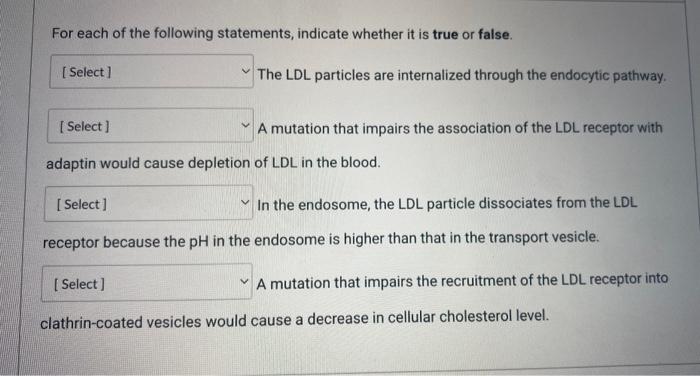 plz answer true or false for each statement thx much For each