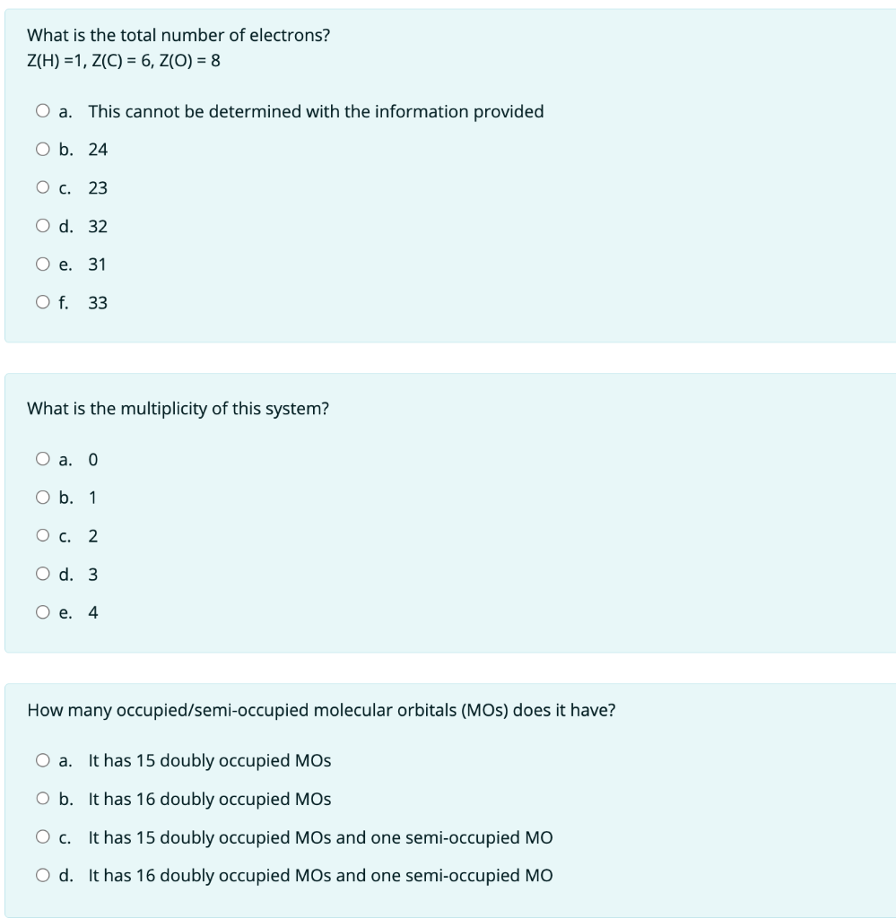 For the system CH3COOH+ answer the following questions What is the total