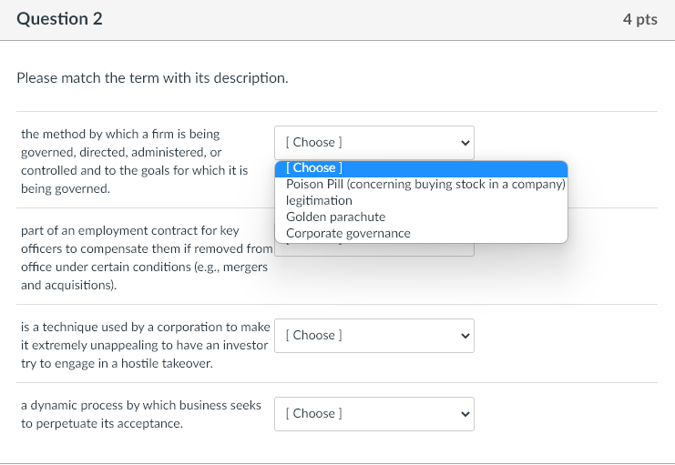 Please match the term with its description. the method by which