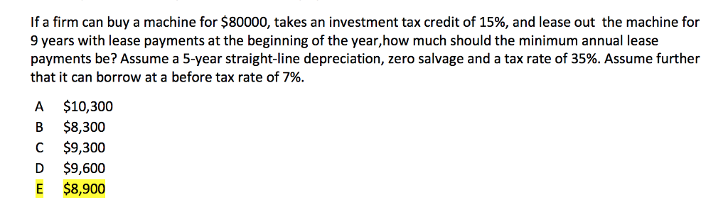 Solve and show work using excel. If a firm can buy a