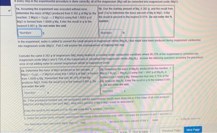  1a. Assuming the experiment was executed without error, 16. Use the