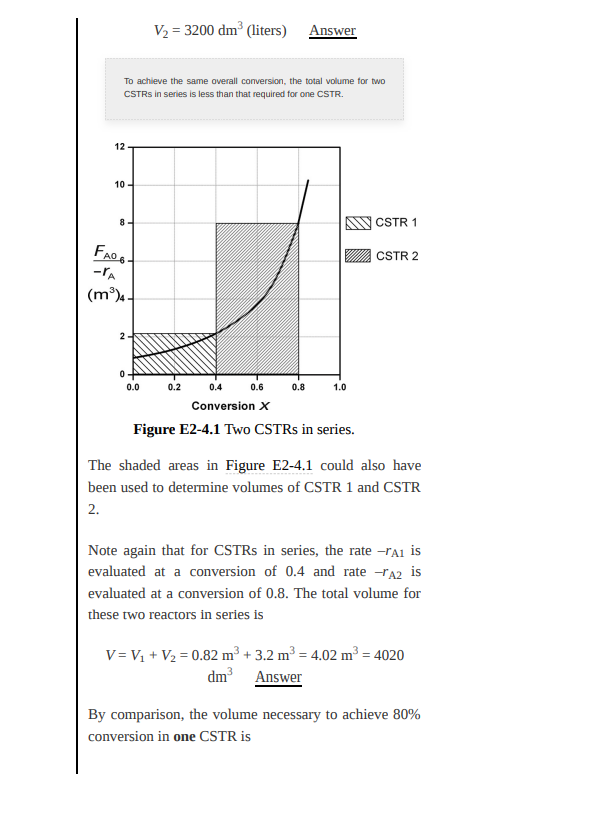 if the two CSTRs (one 0.82 m and the other 3.2 m