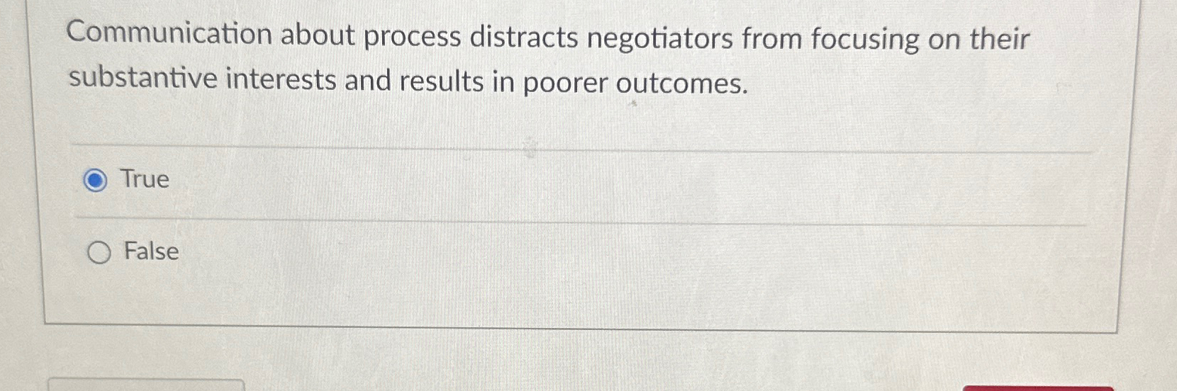  Communication about process distracts negotiators from focusing on their substantive interests
