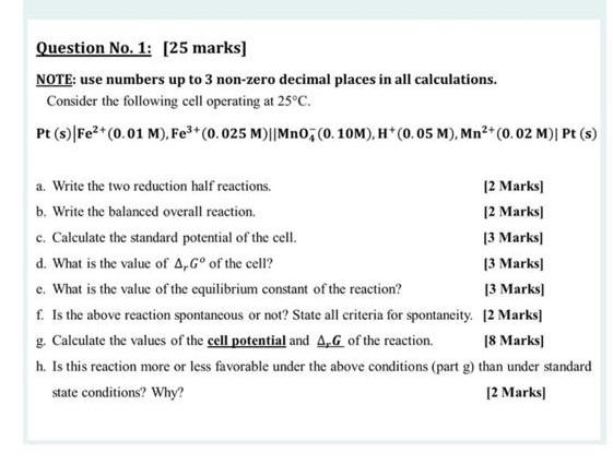 Question No. 1: [25 marks] NOTE: use numbers up to 3