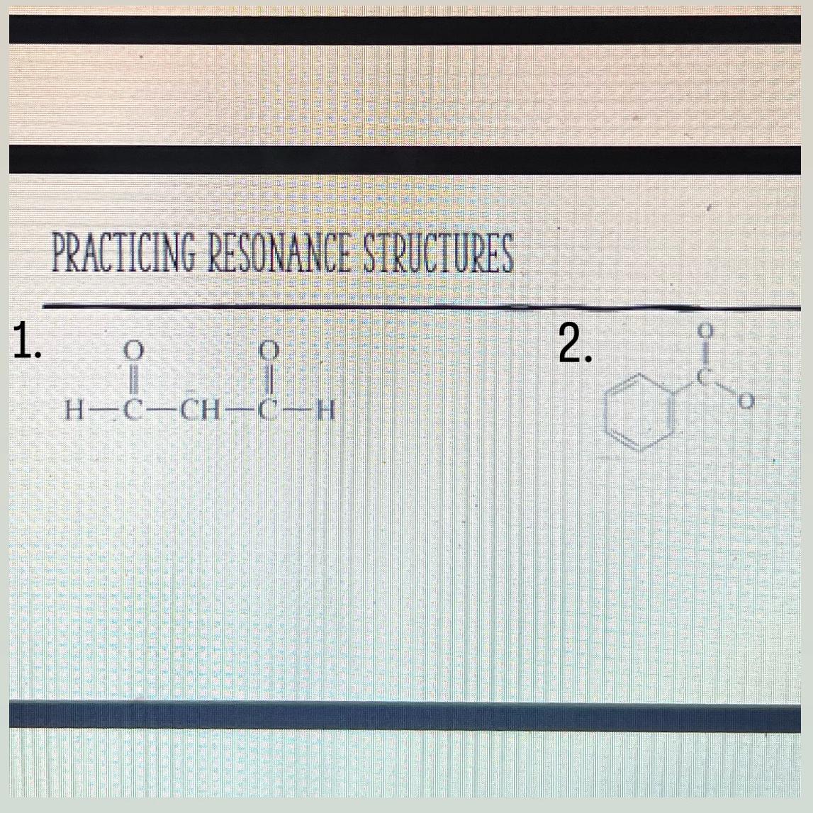  PRACTICING RESONANCE STRICTURES 1. 2. 