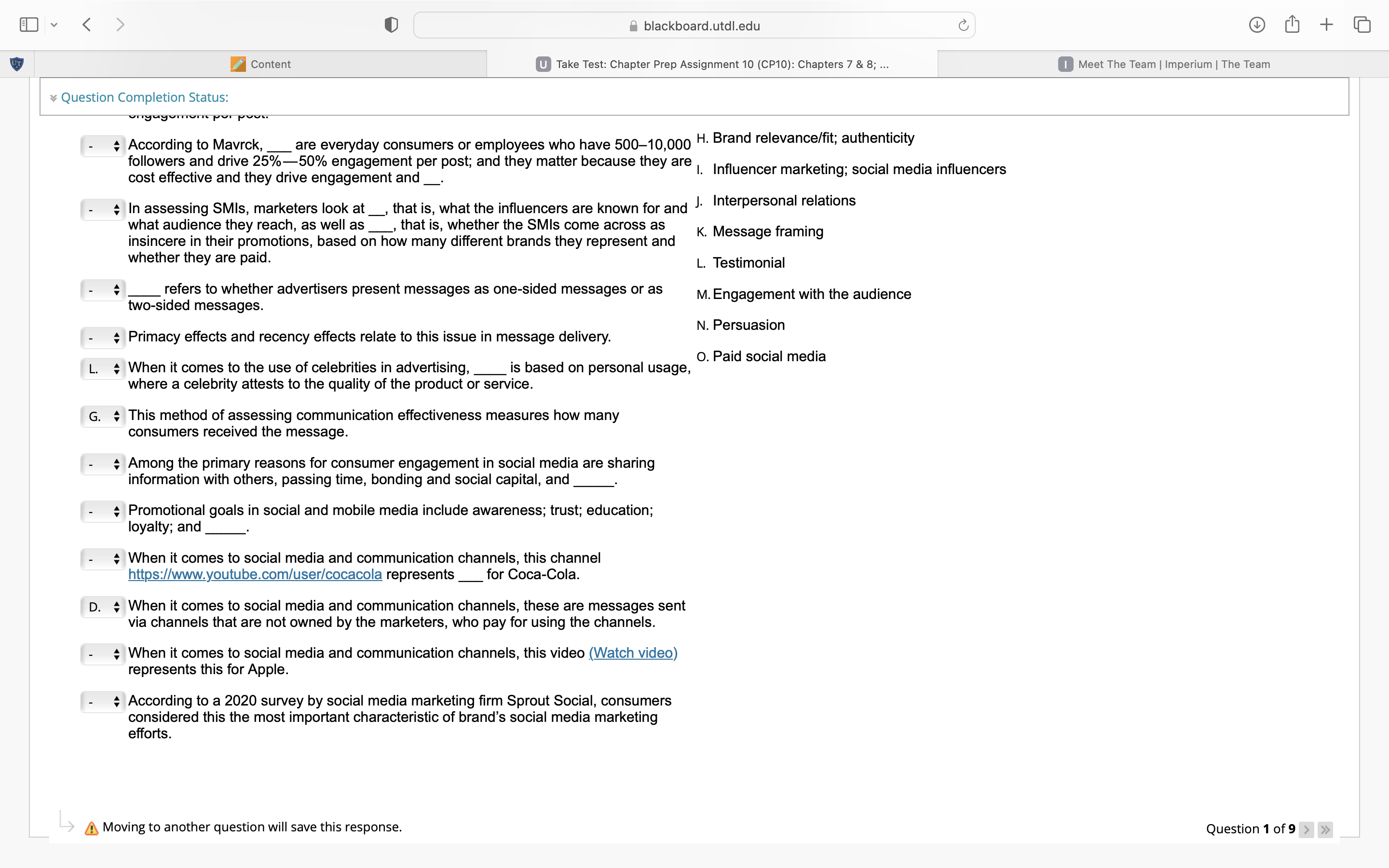 Chapters 7 & 8; ... D VMeet The Team | Imperium |