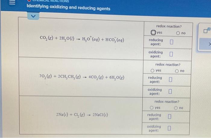 oxidation-reduction ("redox") reaction. If the reaction is a redax reaction, write down