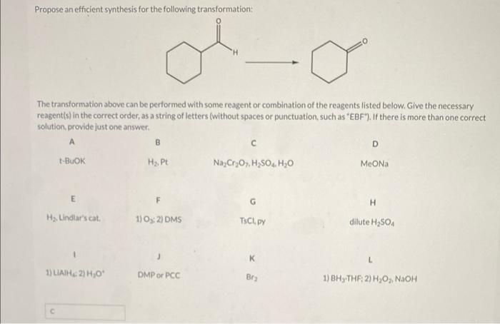 propose an efficient synthesis for the following transformation Propose an efficient synthesis