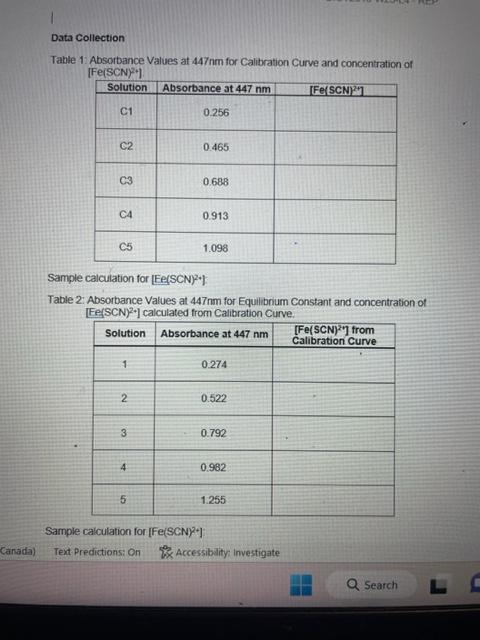 for second one : please include calibration curve thanks Data Collection