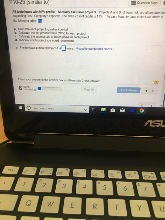  please explain answers and show work for both project a and