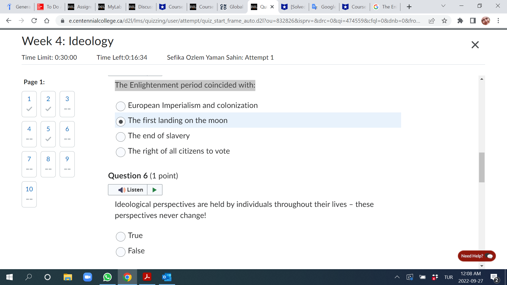i Genera To Do / D2L Assign D2L MyLab D2L Discuss