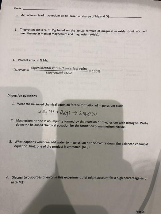 reaction. Mass of Mass of Mass of crucible, lid, crucible. lid, Mass