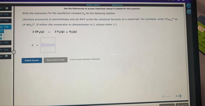 question. The equilibrium constant, Kc for the following reaction is 1.77102 at