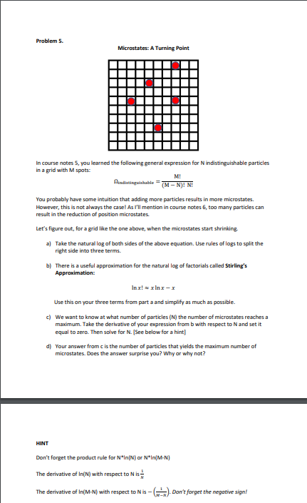  Problem S. Microstates: A Turning Point In course notes 5, you