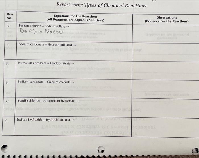 carried out by the students) Note: Use no more than 2mL of
