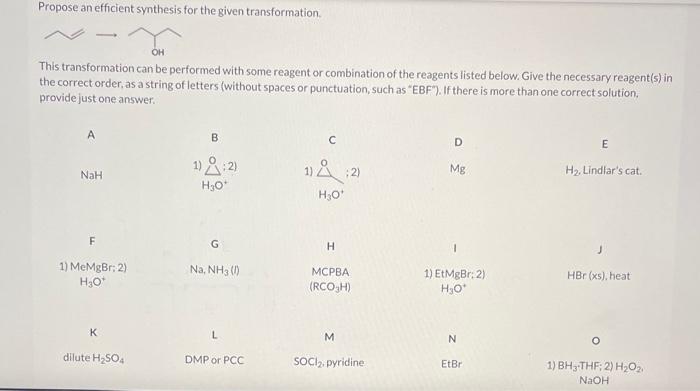  Propose an efficient synthesis for the given transformation. This transformation can