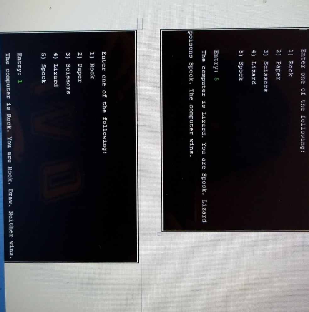 rock paper scissors. In this variation: . Scissors cut Paper . Paper