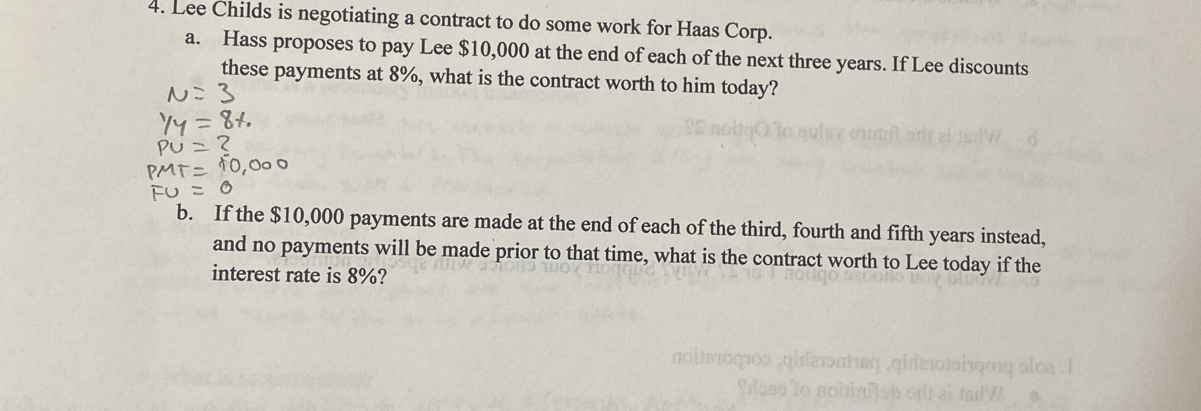  Lee Childs is negotiating a contract to do some work for