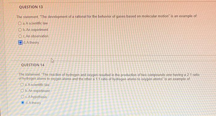 The statement. "The development of a rational for the behavior of