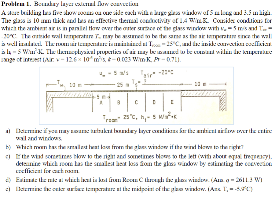Problem 1. Boundary layer external flow convection A store building has