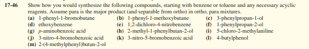 DO E J K 46 Show how you would synthesize the following