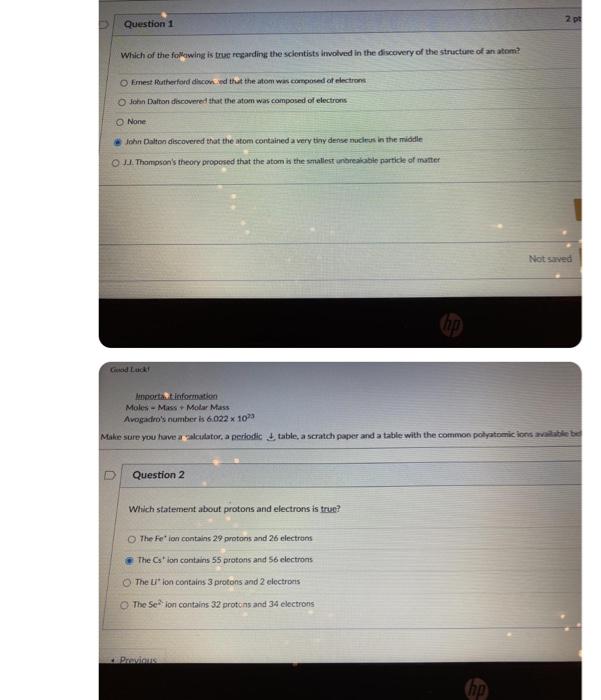  Question 1 2 p Which of the following is true regarding