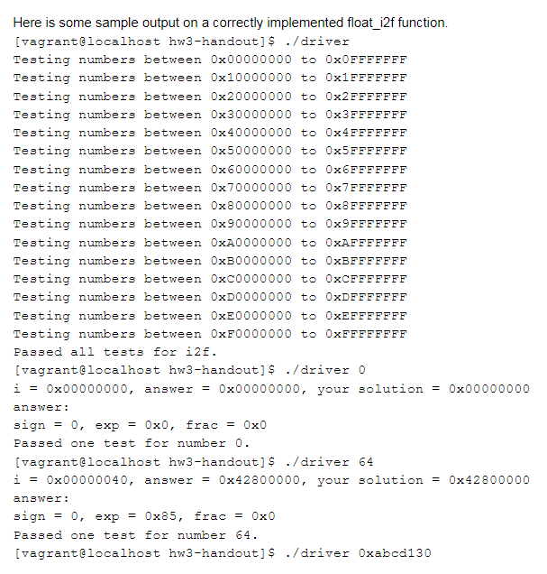 Floating Point Number Representation in C programming You only need to modify